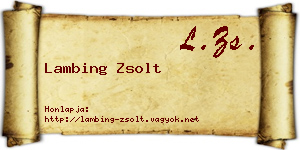 Lambing Zsolt névjegykártya
