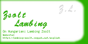 zsolt lambing business card